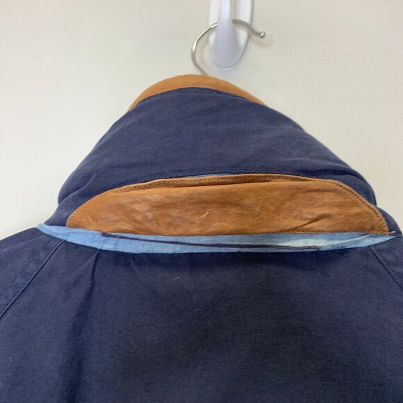 Mens Forenza Barn Coat Chore Work Hooded‎ Leather Trim Quilted Interior Medium - Picture 6 of 13